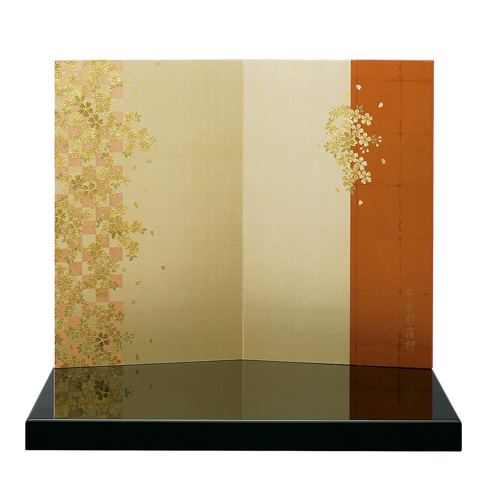 五月人形 5月人形 屏風 飾り台付き 屏風 15号 袋張屏風 市松桜 飾り台