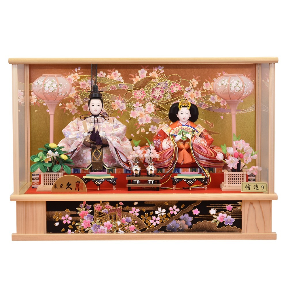 雛人形 久月 ひな人形 お祝い ケース飾り 親王飾り ケース入り ガラス