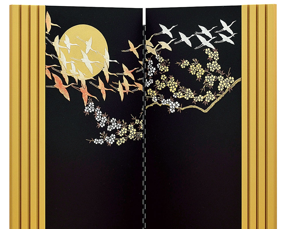 五月人形 5月人形 屏風 飾り台付き 屏風 22号 金閣屏風 桜鶴 飾り台 21