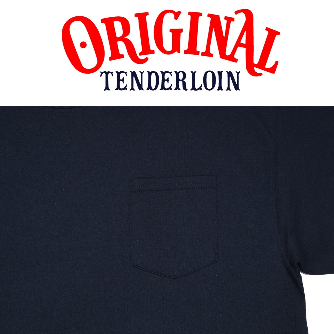 TENDERLOIN LOGO POCKET T-SHIRTS 6.0oz PREMIUM COTTON 100% NAVY | T