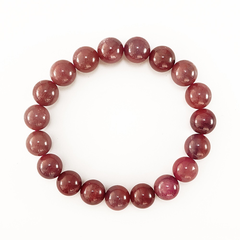 みきり品 ミャンマー産 ルビー 11.5mm 丸玉 ブレスレット 重量約59g