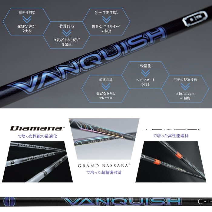 コブラ用OEMスリーブ付シャフト 三菱ケミカル VANQUISH バンキッシュ