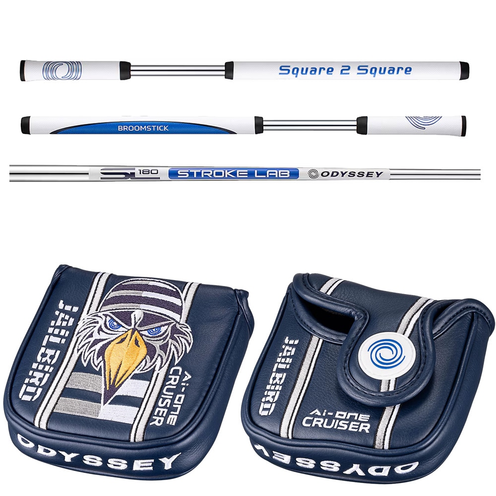 ODYSSEY Ai-ONE Square 2 Square JAILBIRD BROOMSTICKパター 45インチ