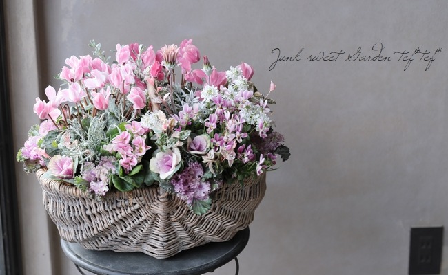 tef*tef*寄せ植え 2018 * no.45* 思いっきりlovelyな女の子の寄せ植え