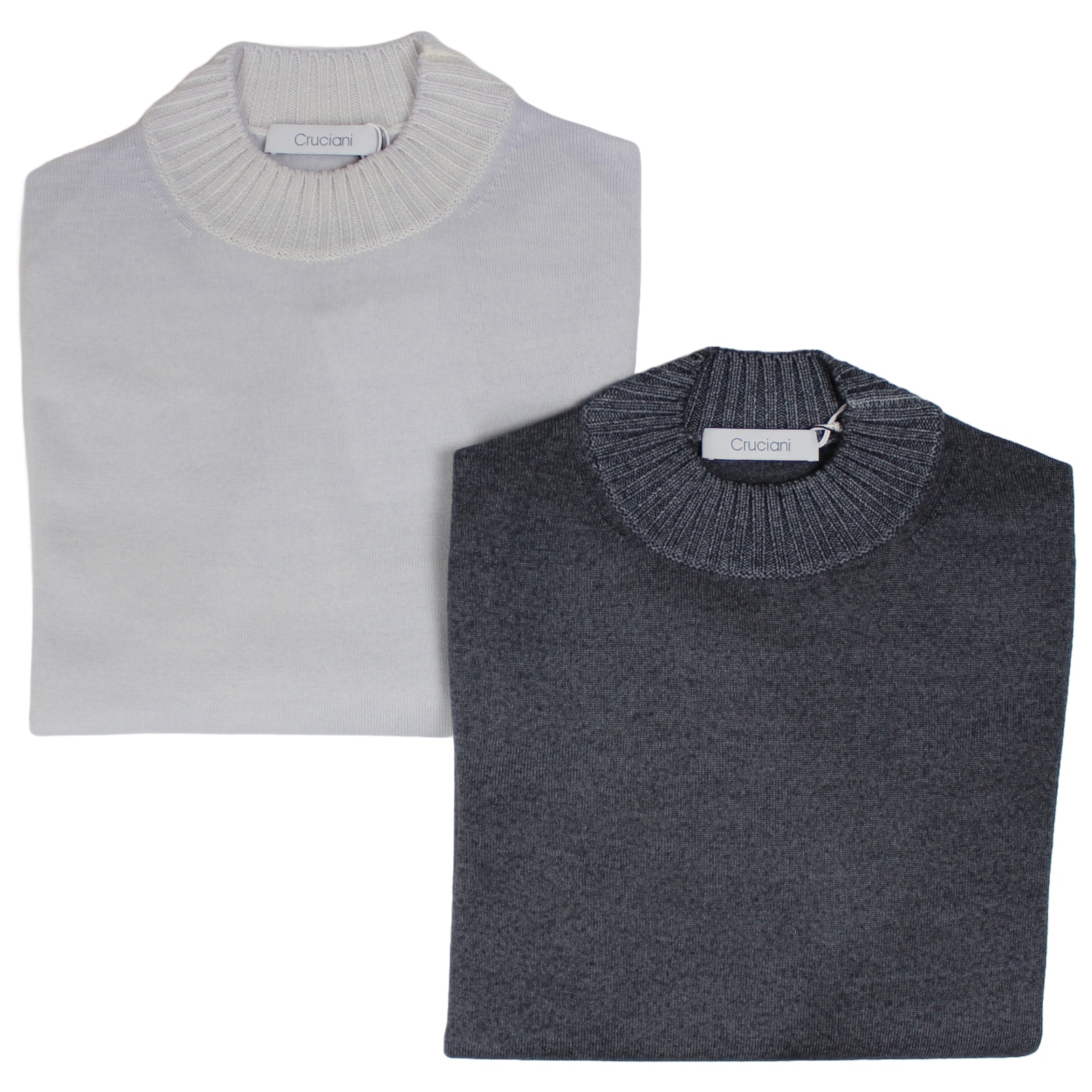 Cruciani（クルチアーニ） モックネックニット（27×9G切替） スカイ