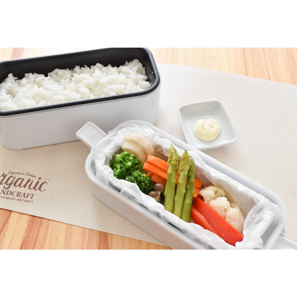 C】お米もおかずもこれ一台！2段式超高速弁当箱炊飯器[アウトレット