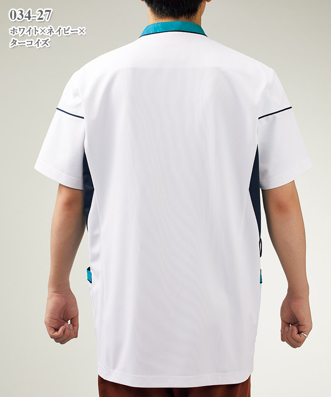 男女兼用スクラブジャケット半袖[KAZEN製品] 034｜THS-白衣通販・販売