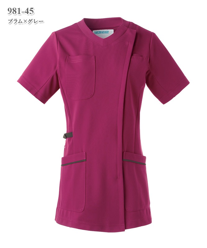 レディススクラブジャケット半袖[KAZEN製品] 981｜THS-白衣通販・販売