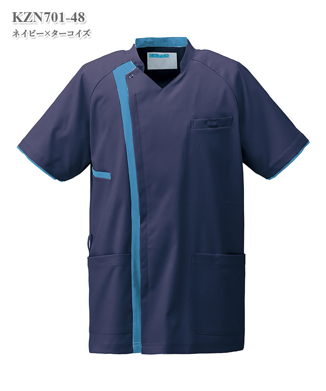 メンズスクラブジャケット半袖[KAZEN製品] KZN701｜THS-白衣通販・販売