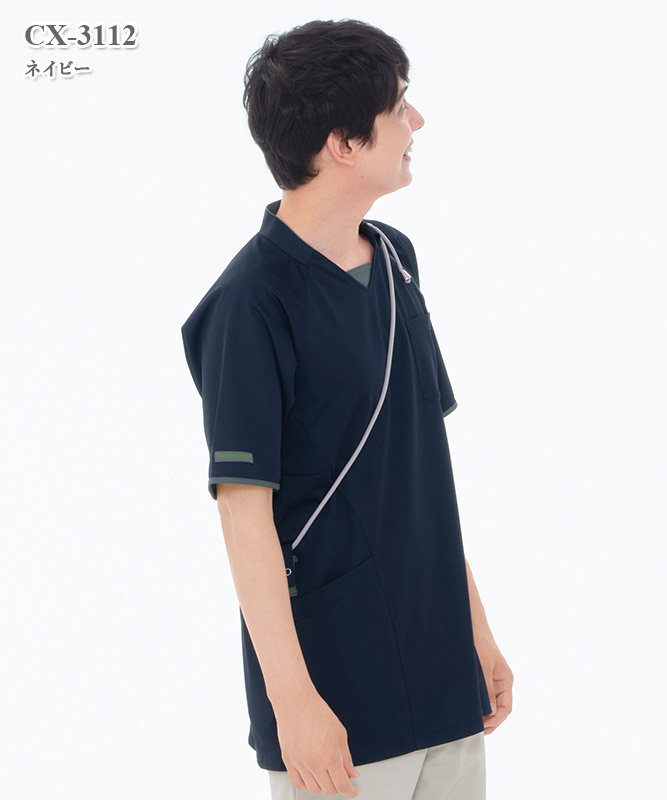 ニットシャツ(男女兼用)半袖[ナガイレーベン製品] CX-3112｜THS-白衣