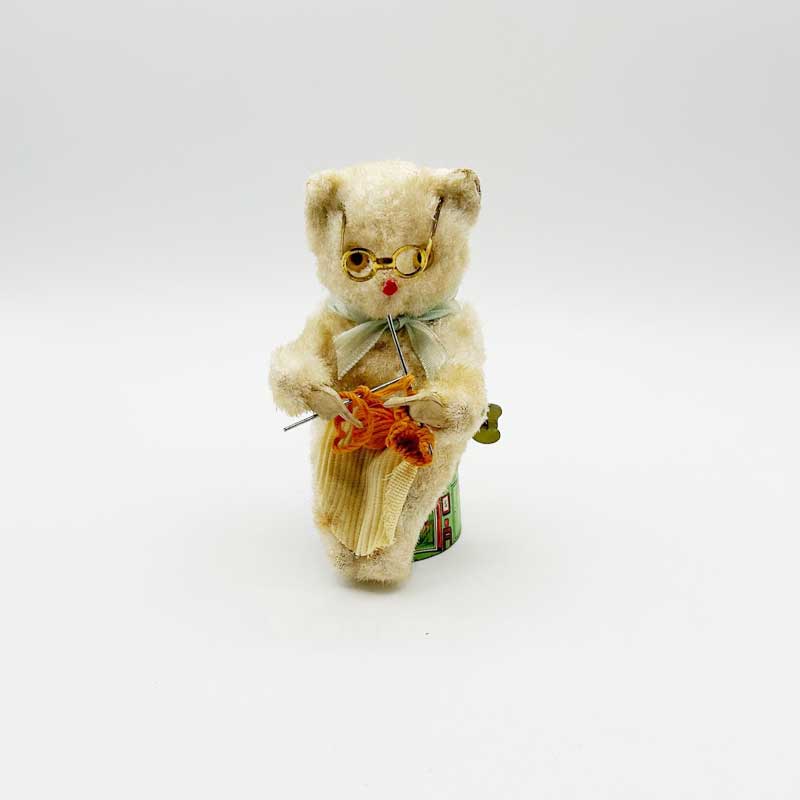 編み物する猫ちゃん Knitting Cat ゼンマイ式おもちゃ 野村トーイ 富士