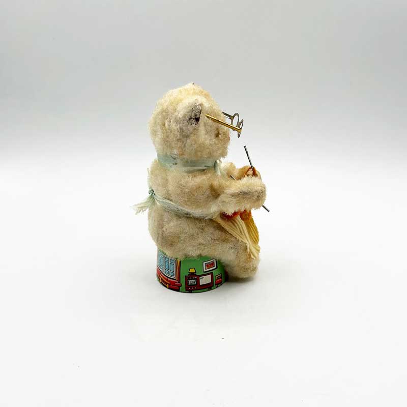 編み物する猫ちゃん Knitting Cat ゼンマイ式おもちゃ 野村トーイ 富士