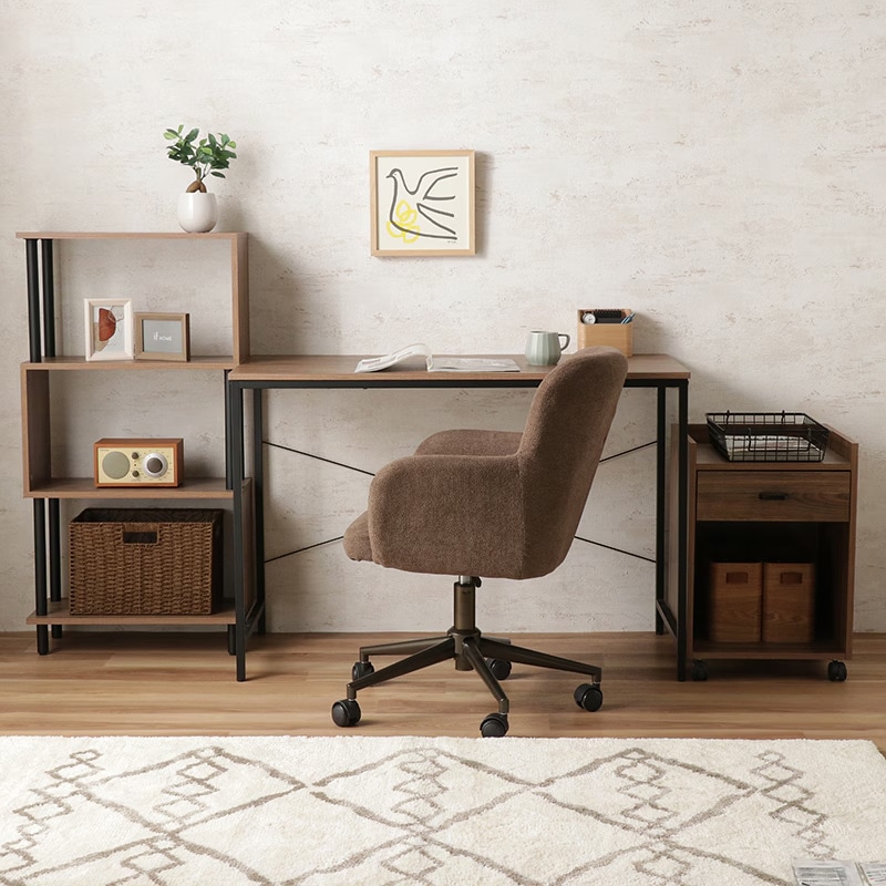 デスク3点セット IF ボルトEZ WAL/BK【お客様組み立て商品】の通販