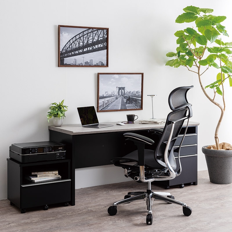 デスクセット ワークス ロック※単品有【大型商品配送便でのお届け】の