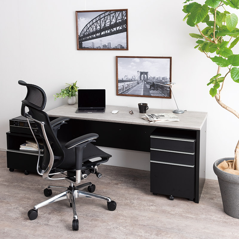 デスクセット ワークス ロック※単品有【大型商品配送便でのお届け】の