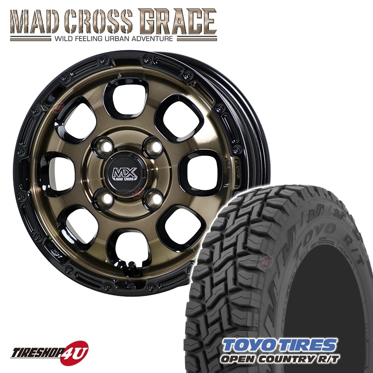 MAD CROSS GRACE 12x4.00B 4/100 +43 ブロンズ BRC/BK ブリヂストン