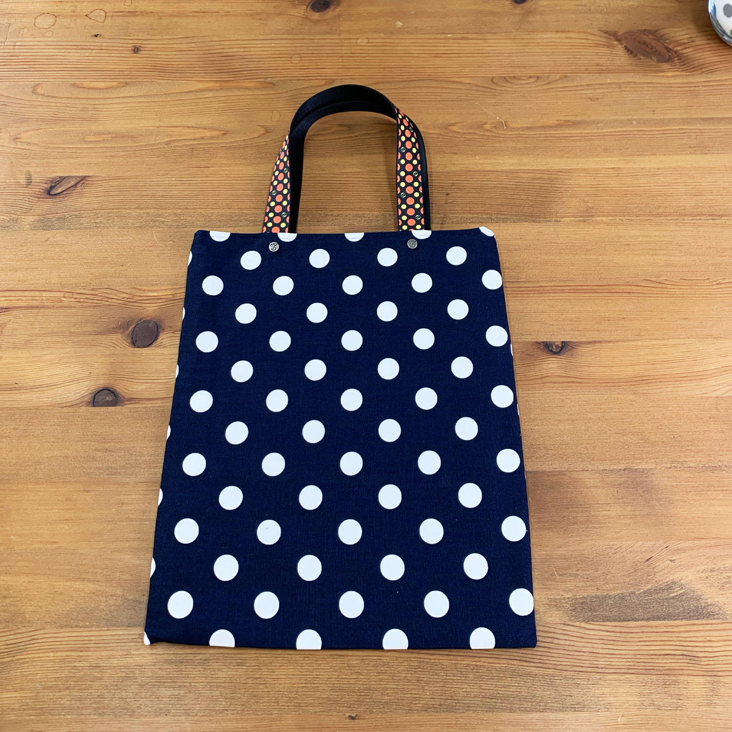 水玉ドットシンプルトート】＜ディープネイビー＞ A4トート レッスン