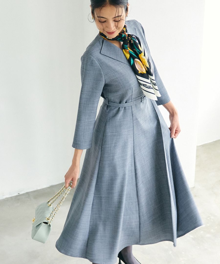 SALE】ラペルカラーカシュクールワンピース - 12Twelve Agenda