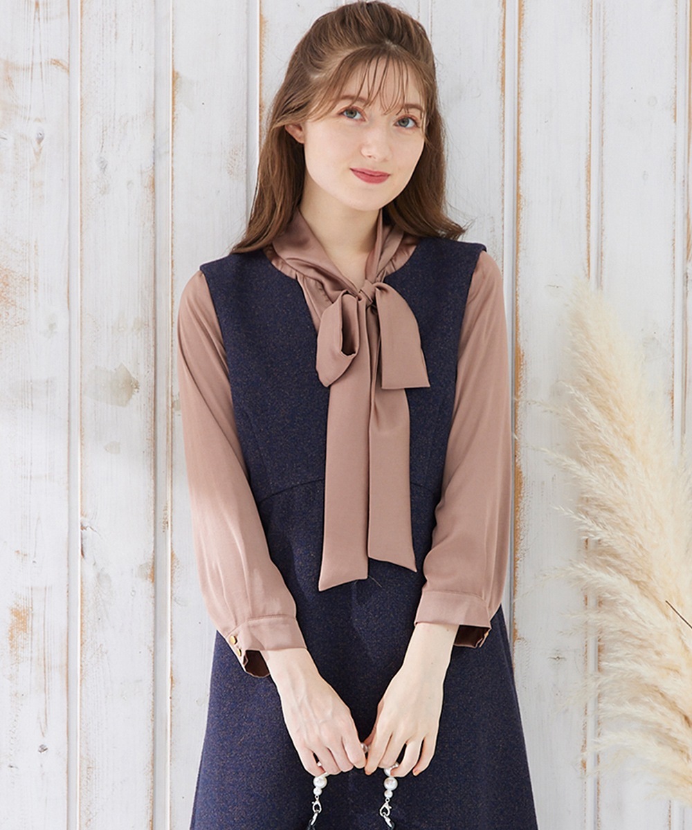 ヴィンテージサテンマルチウェイボウタイブラウス - 12Twelve Agenda