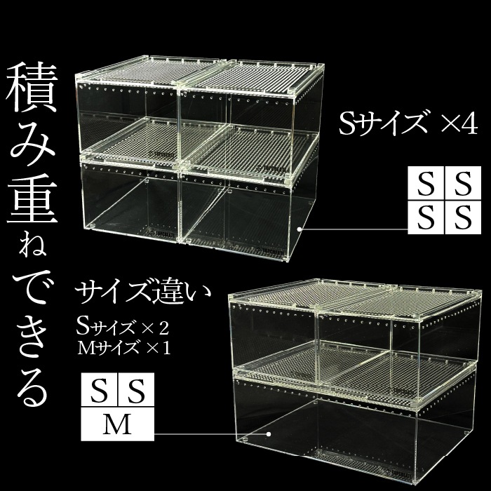 アクリルケージ(レプタイル用ボックス) L ワイドハイ クリア TOP-AC-L2
