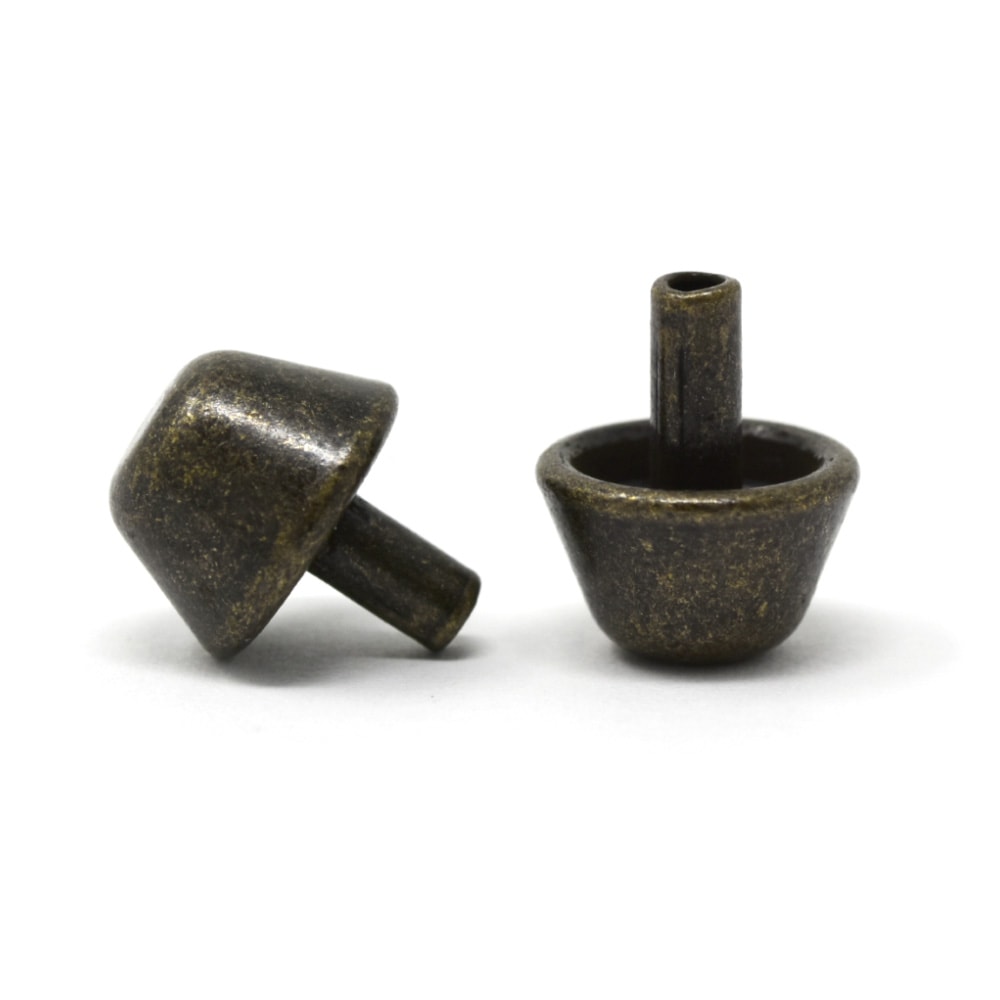 E43～E45 / 傘型底鋲 8～12mm / AT 〈10個〉:がまぐち口金・各種金具