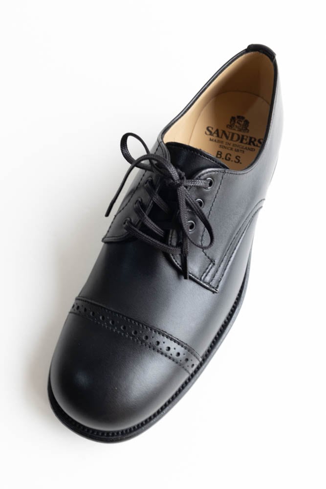 SANDERS サンダース | B.G.S. PUNCHED CAP DERBY Col : BLACK (B.G.S.