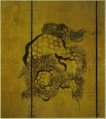 色紙 獅子図屏風(部分) | 色紙 | 東京国立博物館ミュージアムショップ