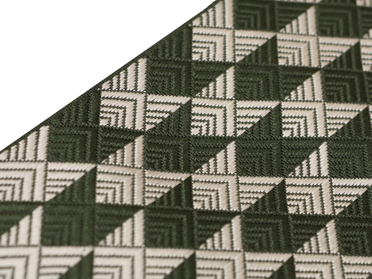 正絹博多織角帯「深緑色とグレー色の矢羽根模様」 | 帯,帯(角帯