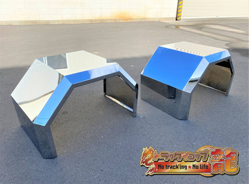 ステンレス リアフェンダー 左右セット 2t/3t ワイド 鏡面 ハウス