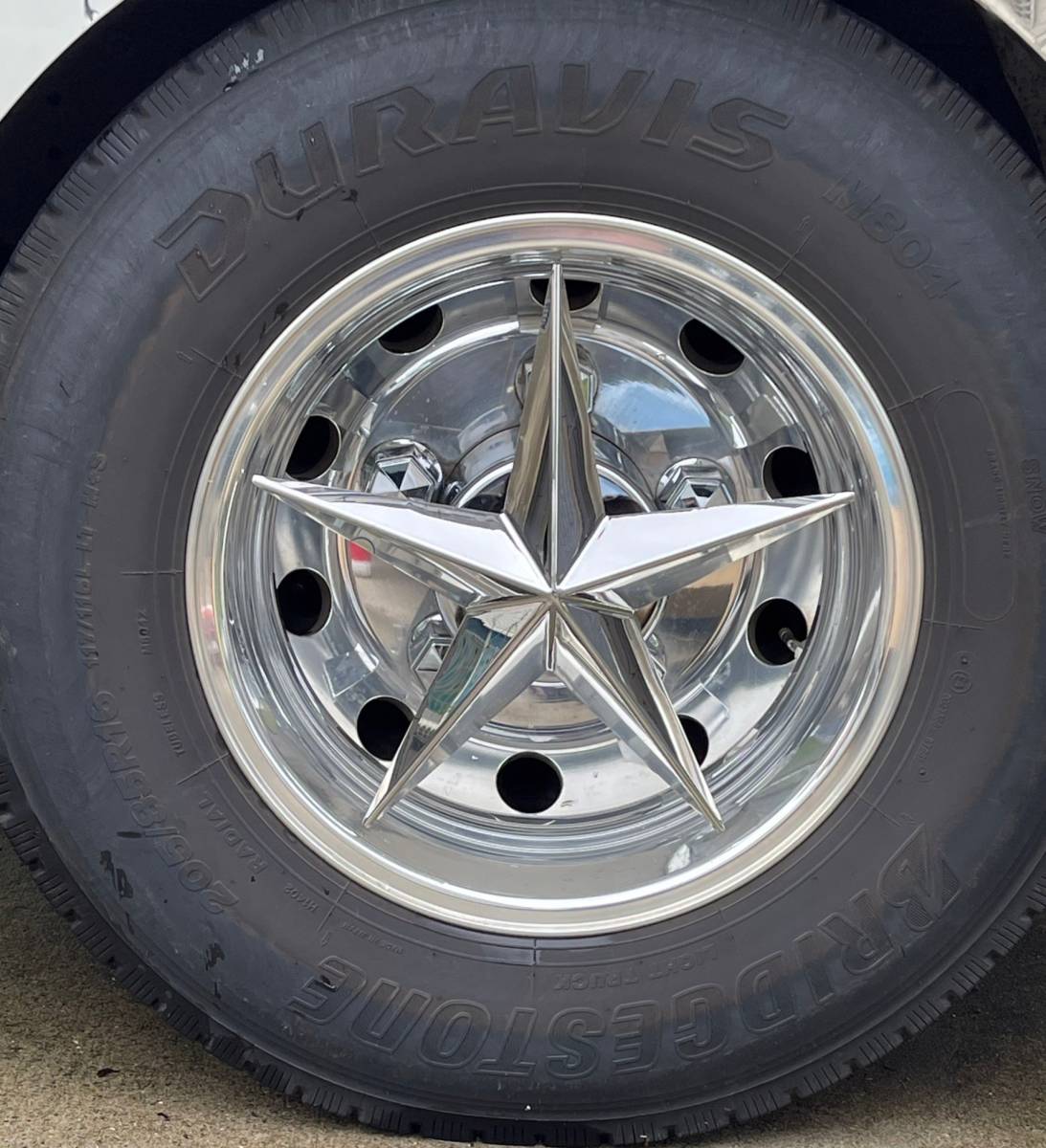 鏡面ステンレス 【16インチ】 星型 ホイールスピンナー 3穴 2個セット