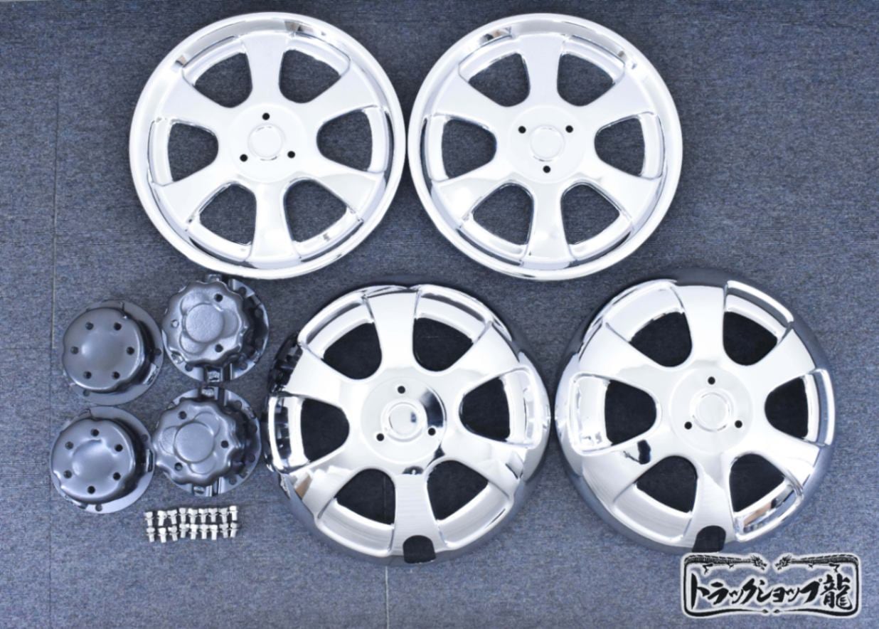 メッキ ホイールライナー ホイールカバー 17.5インチ 6穴 前後4枚