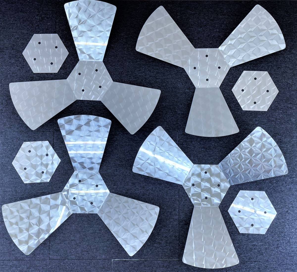 鱗柄ステンレス 【22.5インチ】 プロペラ スピンナー 4個セット 3枚羽