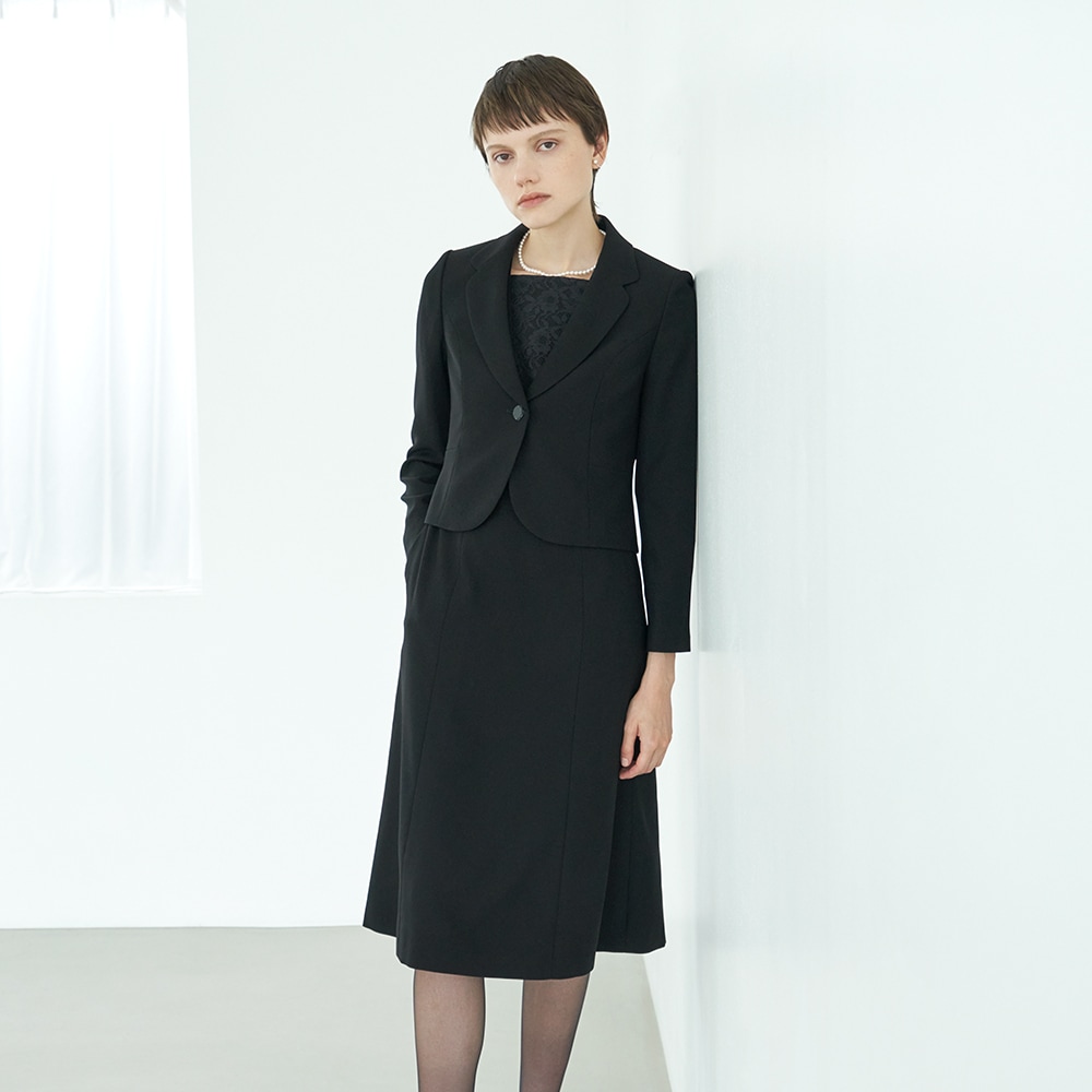 HIROMI YOSHIDA Black 1203421]テーラードカラージャケット×ボレロ風