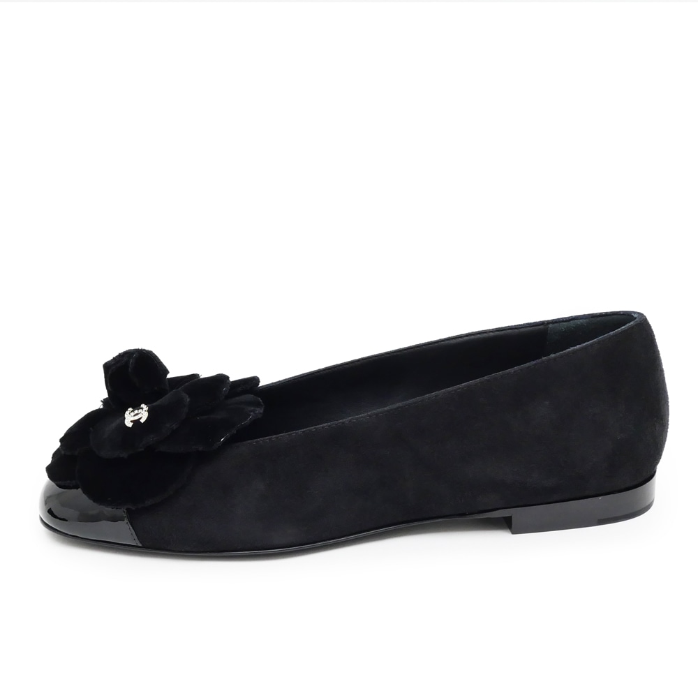 名東】【CHANEL】シャネル バレリーナ フラットシューズ カメリア