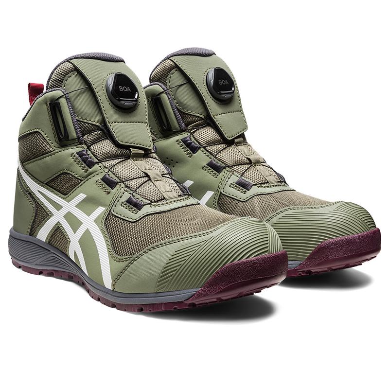 asics アシックス 安全靴 CP214-300 BOA ハイカット ライケングリーン