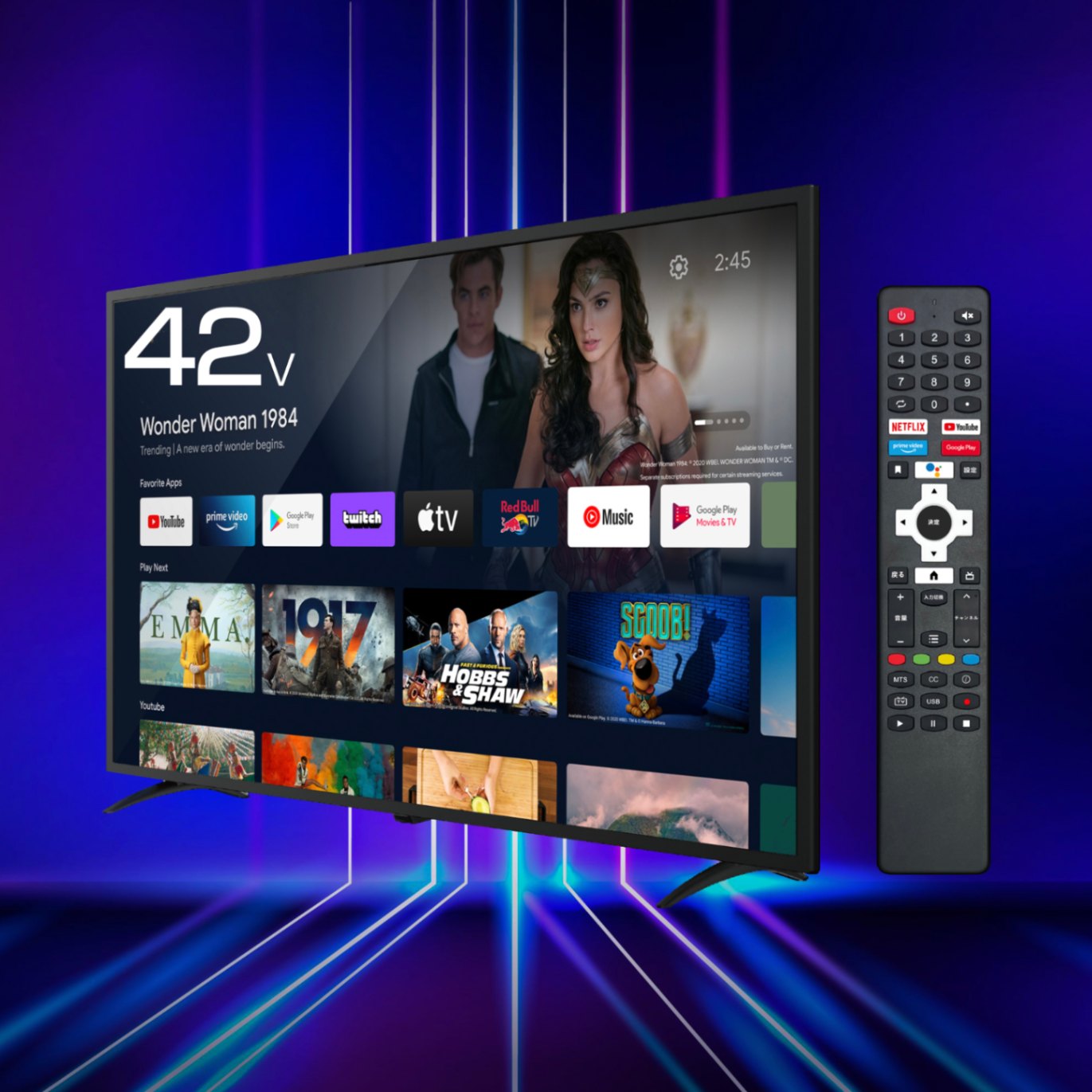 PROMETHEUS android TV 42インチ チューナーレステレビ Bluetooth搭載