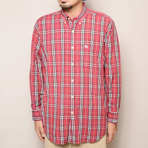 Burberry/Old L/S Check Shirt(バーバリー チェックシャツ)レッド