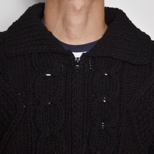 Artesania×US/Full Zip Collared Fisherman Knit(アルテサニア×アス