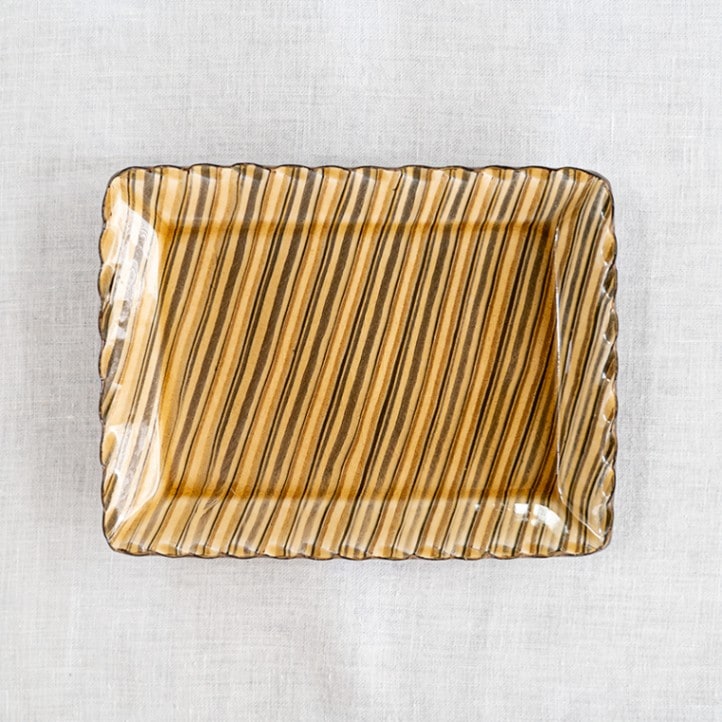 スリップウェア角プレート小(縞文様) 伊藤丈浩 | すべての商品