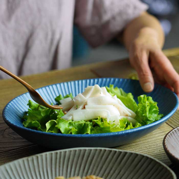 SENシリーズ 楕円鉢（大）【デニムブルー】 益子焼 ボウル 浅鉢