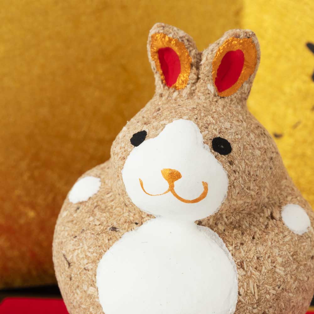 桐のこ人形 丸うさぎセット 木之本 福島県の工芸品 Handmade figurine