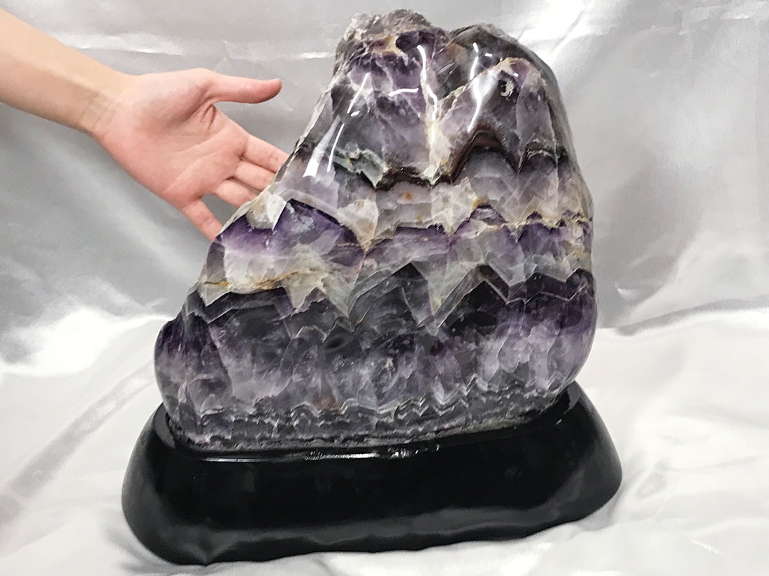 アメジストドーム 置物 木製台座付き アメジストドーム 置物