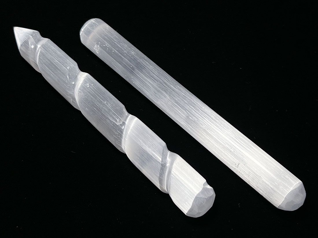 セレナイト ワンド スパイラル＆ラウンド 2本セット アソート