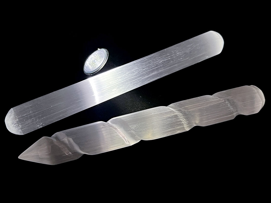 セレナイト ワンド スパイラル＆ラウンド 2本セット アソート