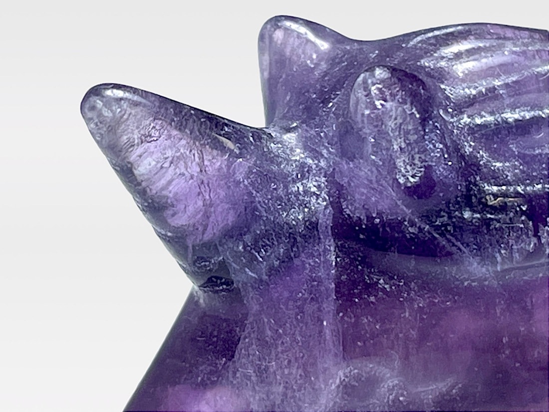 フローライト ユニコーン 彫刻