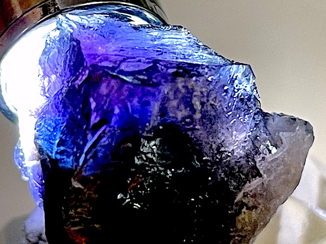 ウ*ん様 パキスタン産 バイカラー フローライト パープル ブルー 原石