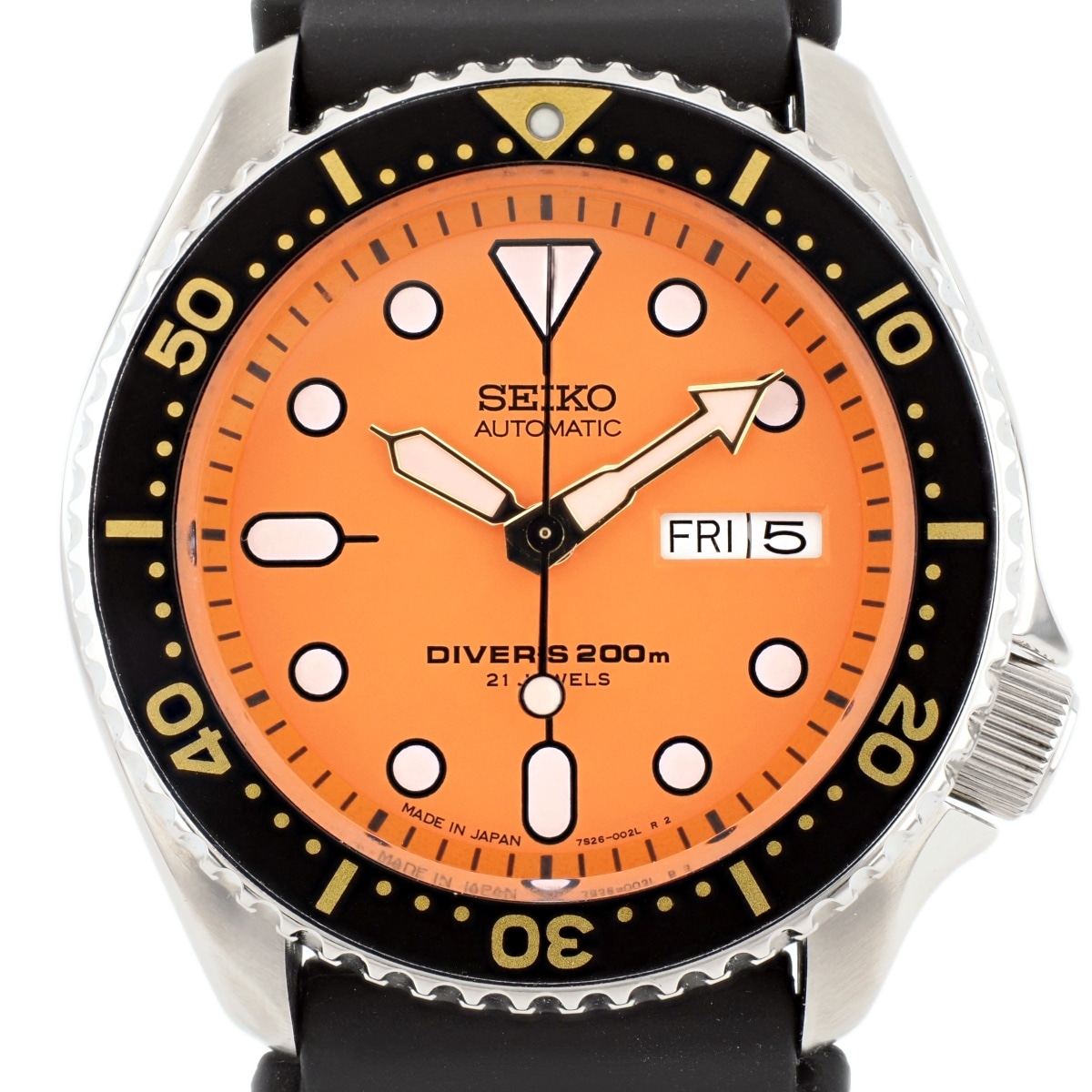 セイコー ダイバーズ 200m SKX011J 日本製 逆輸入 7S26-0020 オレンジ