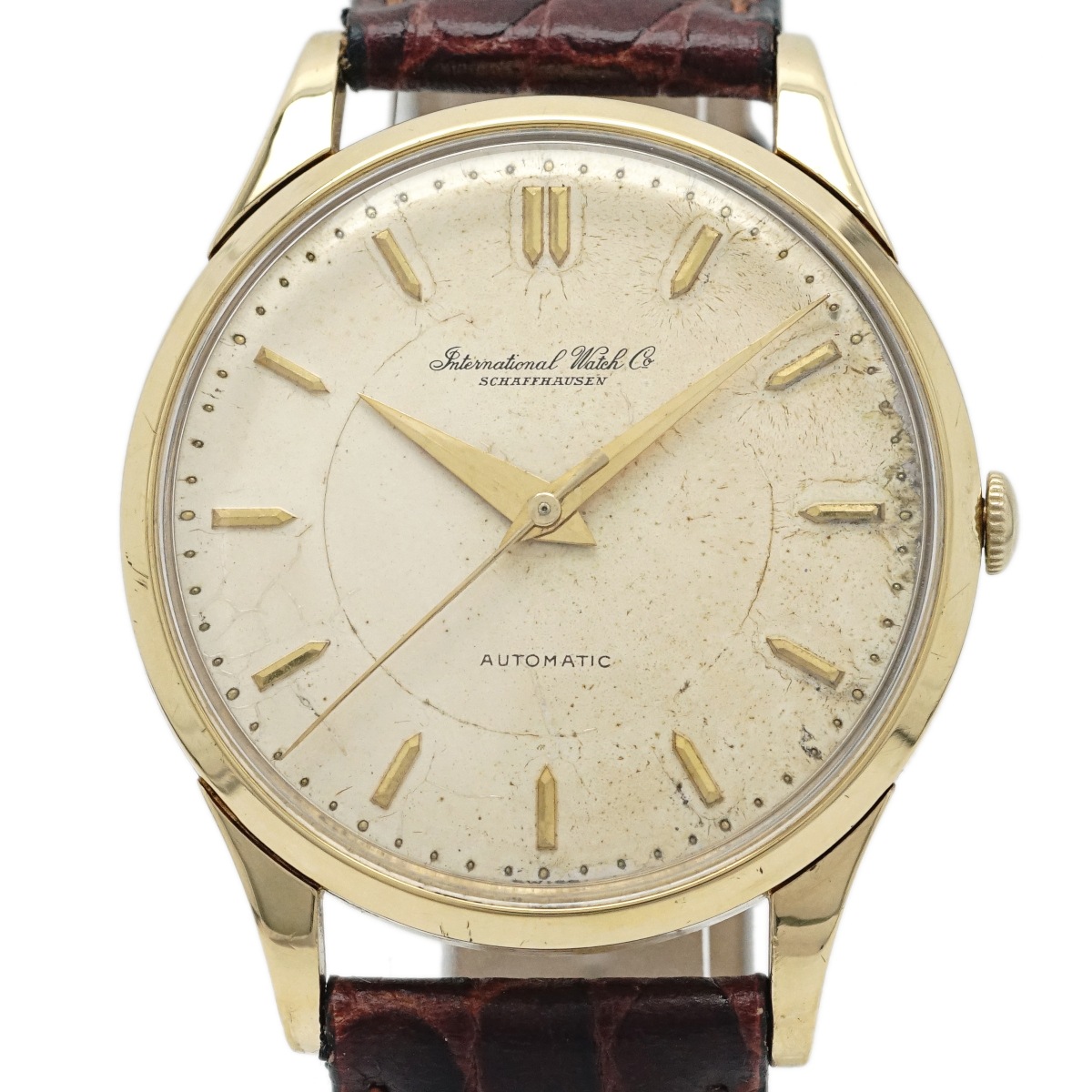 インターナショナル 18金無垢 ラウンドケース Cal.852 自動巻 OH済