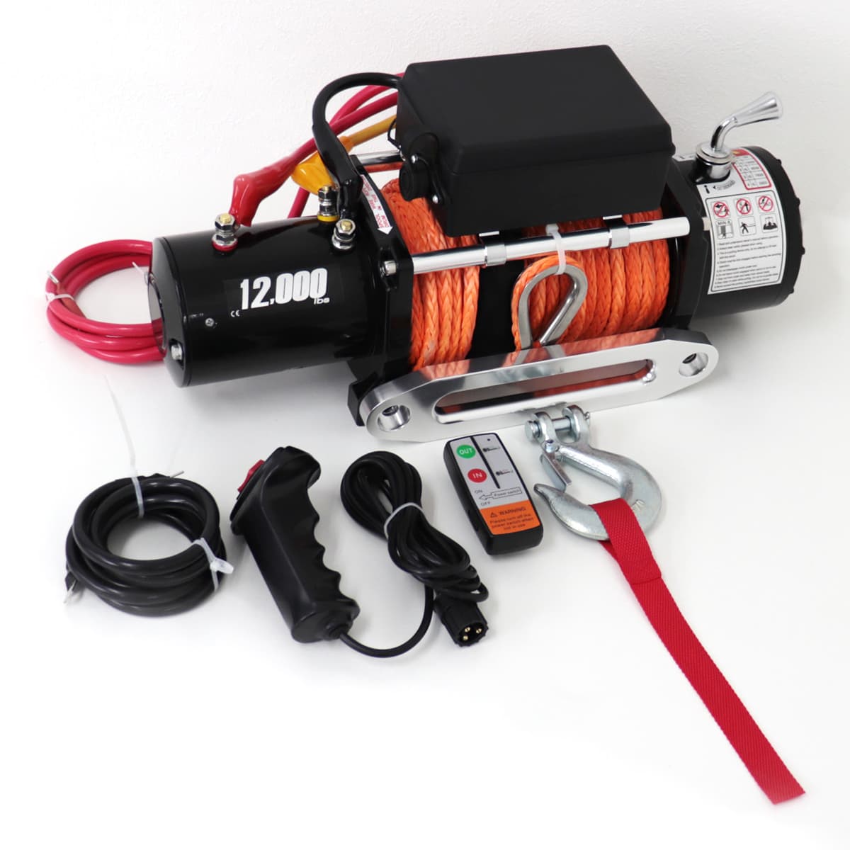 電動ウインチ 12v 12000LBS（5443kg） ロープタイプ 防水仕様