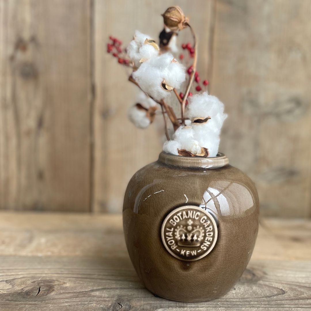 Kew Garden フラワーベース 陶器製 花瓶 チェスナッツブラウン | Kew